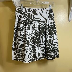 Ralph Lauren White and Green Pleated Skater Skirt